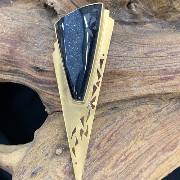 Druzy Gold Designer Pin/Pendant - Picture 1 of 4